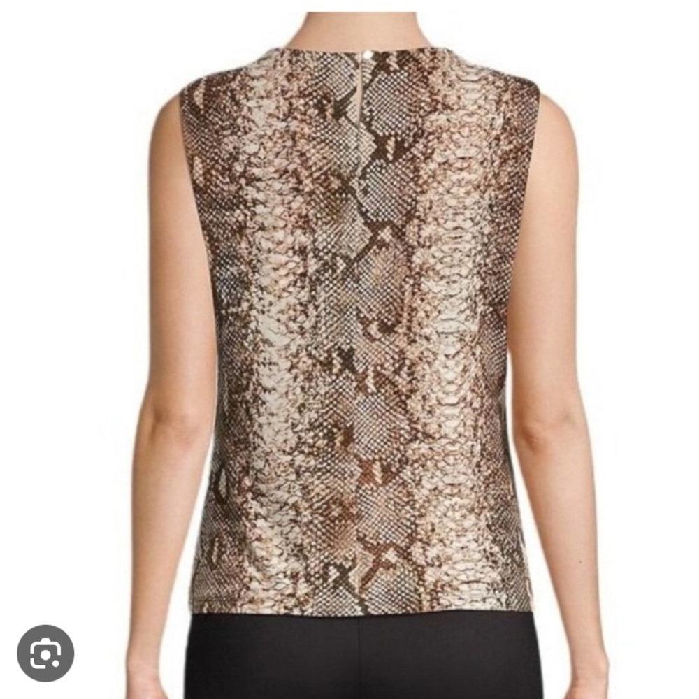 CALVIN KLEIN SNAKE PRINT PLEATED TANK BLOUSE medium - Picture 2 of 12